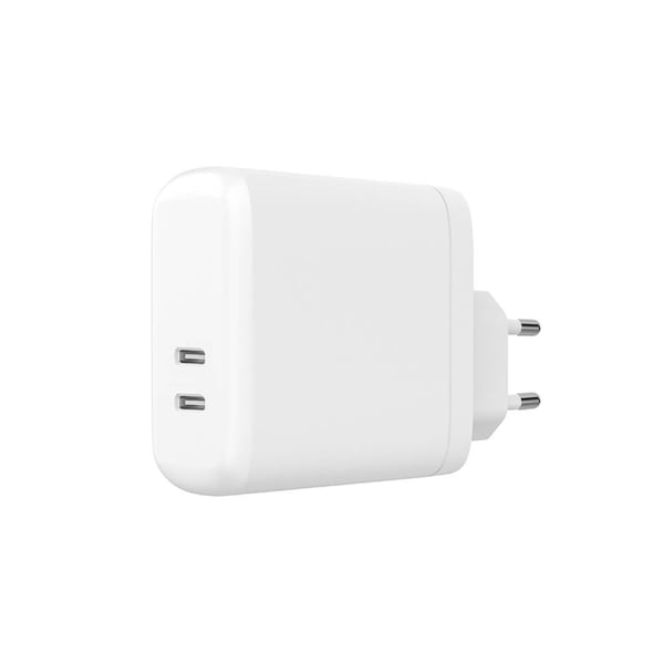 Gear Oplader 220V 2xUSB-C PD 60W Hvid
