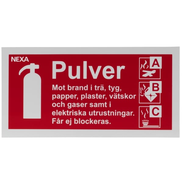 Nexa BSP-1020 Skilt for pulverslukkere