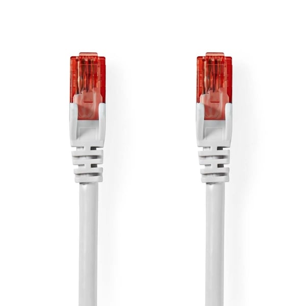 Nedis Kat 6 kabel | RJ45 Han | RJ45 Han | U/UTP | 10.0 m | Runde | PVC | Hvid | Label