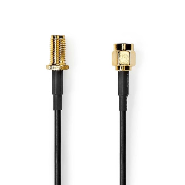 Nedis Antennikaapeli | SMA uros | SMA naaras | Kullattu | 50 Ohm | Yksinkertainen suojaus | 5.00 m | Pyöreä | PVC | Musta | Laatikko