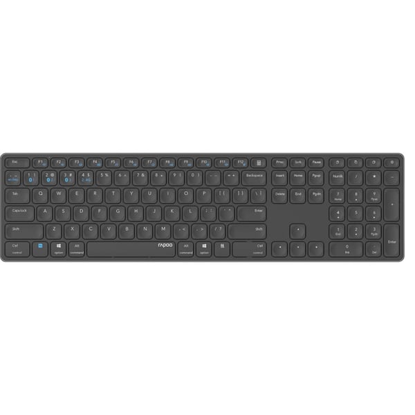 Rapoo Tastatur E9800M Multi-Mode Trådløst Mørkegrå