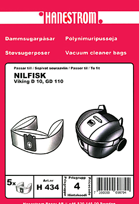 hanestroem Støvsugerposer Hanestrom Nilfisk Viking D10.GD110. 5P
