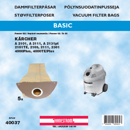 hanestroem Støvsugerposer Hanestrom Kärcher 2101. 2101TE hanestroem Støvsugerposer Hanestrom Kärcher 2101. 2101TE