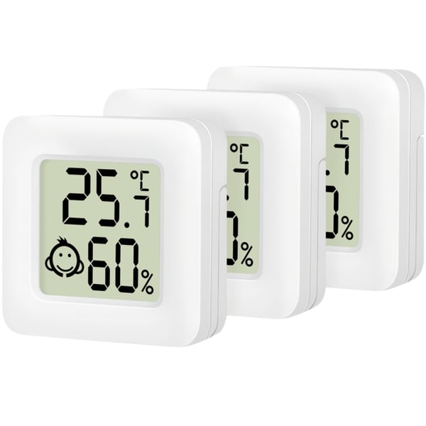 LogiLink Digitalt minitermometer/hygrometer 3-pakning