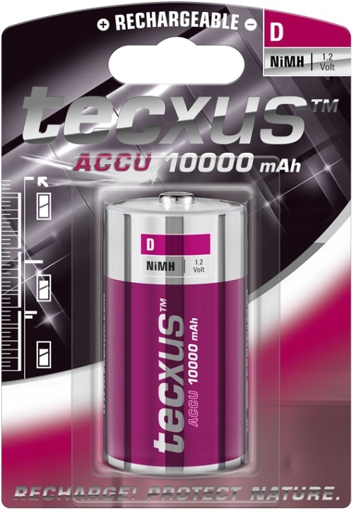 tecxus D (Mono)/HR20 laddningsbart batteri - 10000 mAh, 1 st. blister Nickel-metallhydrid batteri (NiMH), 1,2 V