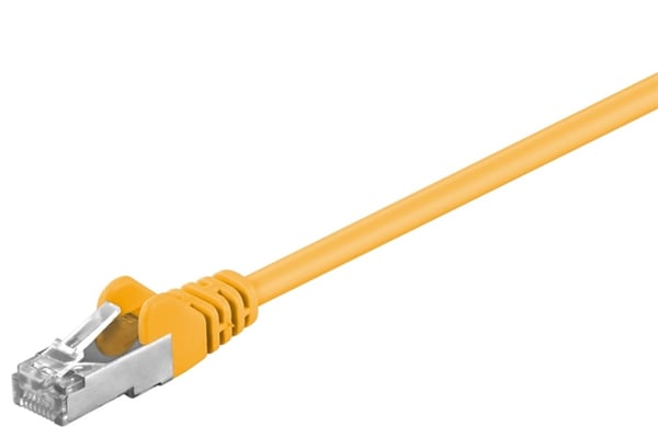 Goobay Netværkskabel CAT 5e, F/UTP, gul, 0,5 m kobberbeklædt aluminiumleder (CCA)