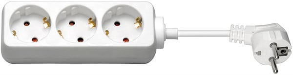 Goobay Stikdåse 3 udtag, 3 m, hvid 3x sikkerhedshunstik