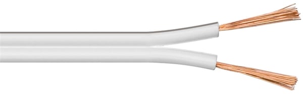 Goobay Høyttalerkabel hvit CCA 25 m spole, tverrsnitt 2 x 0,75 mm²