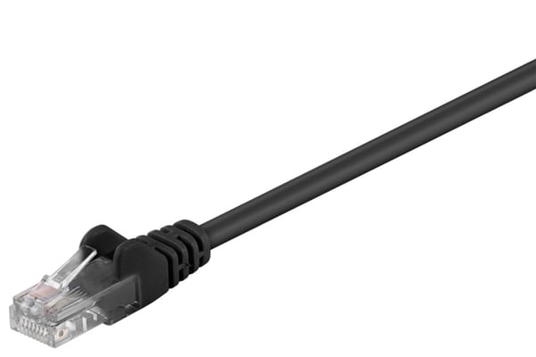 Goobay Kretskabel CAT 5e, U/UTP, svart, 7,5 m kobberbelagt aluminiumtråd (CCA)