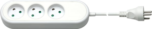 Goobay Strømskinne, 3 stikkontakter, 1,5 m, hvit for tilkobling av opptil 3 elektriske apparater