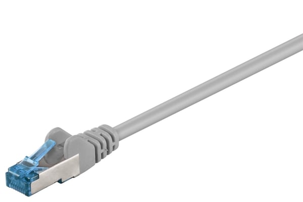Goobay Netværkskabel CAT 6A, S/FTP (PiMF), grå, 10 m kobberleder (CU), halogenfri kabelkappe (LSZH)