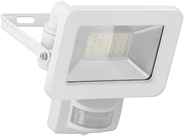 Goobay Utendørs LED-lyskaster, 20 W, med bevegelsesdetektor med 1700 lm, nøytralt hvitt lys (4000 K), PIR-sensor med PÅ/AV-funksjon og M16-kabelgjenno