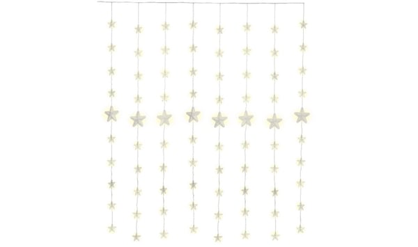 Goobay 80 LED-stjernegardin med fjernkontroll, timerfunksjon, 8 lysmoduser, dimmer og 31 V ekstern transformator, varmhvit (3000 K)
