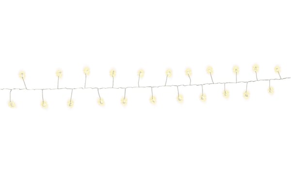 Goobay 50er LED sølv wire cluster lyskæde med 2 lysindstillinger, varm-hvid (3000 K), batteridrevet, til indendørs og udendørs brug (IP44)