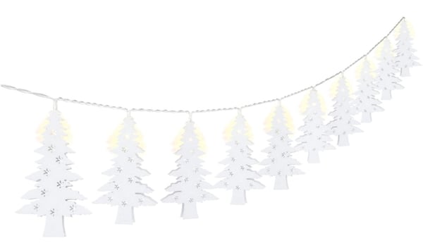 Goobay 10 LED-lys "Juletre" med timerfunksjon, varmhvit (3000 K), batteridrevet
