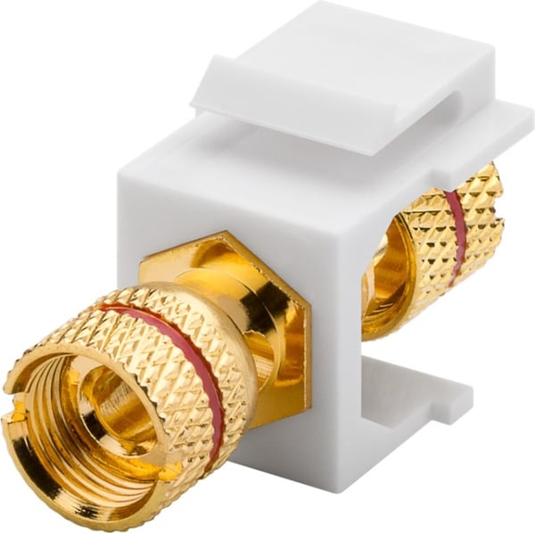 Goobay Keystone-modul, høyttaler 16,2 mm bredde, polklemme > gjenget stikkontakt, rød