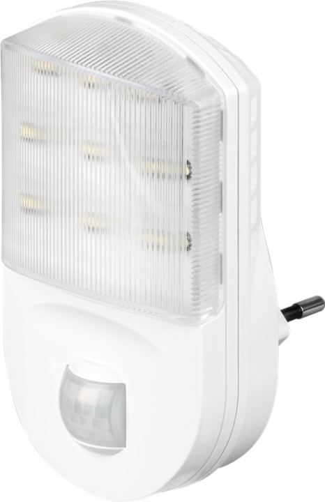 Goobay LED-nattlys med bevegelsesdetektor kaldhvit, 120° deteksjon, 5 m rekkevidde, for innendørs bruk (IP20) Goobay LED-nattlys med bevegelsesdetektor kaldhvit, 120° deteksjon, 5 m rekkevidde, for innendørs bruk (IP20)