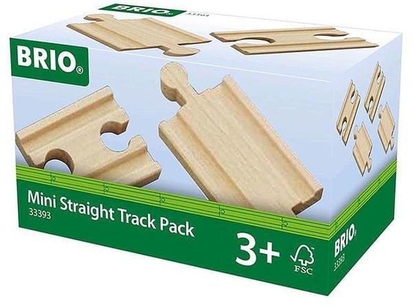 Brio 33393 - Rette skinner, ekstra korte, 4stk