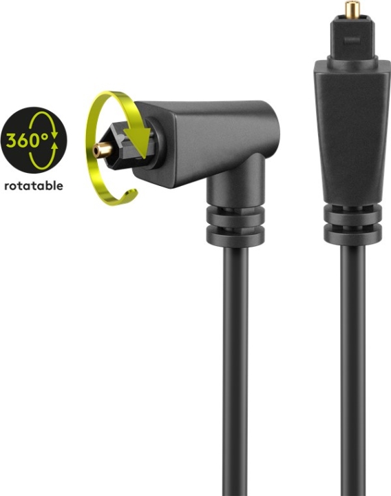 Goobay Toslink-kabel vinklet og drejeligt Toslink-stik > 90° Toslink-stik, 1 m