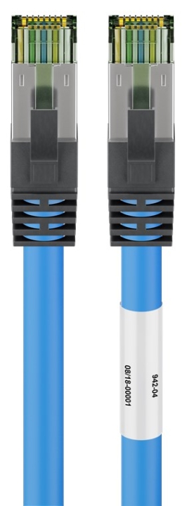 Goobay CAT 8.1 Patchkabel, S/FTP (PiMF), blå 99,9 % iltfri kobberleder (OFC), AWG 24, halogenfri kabelkappe (LSZH), 5 m