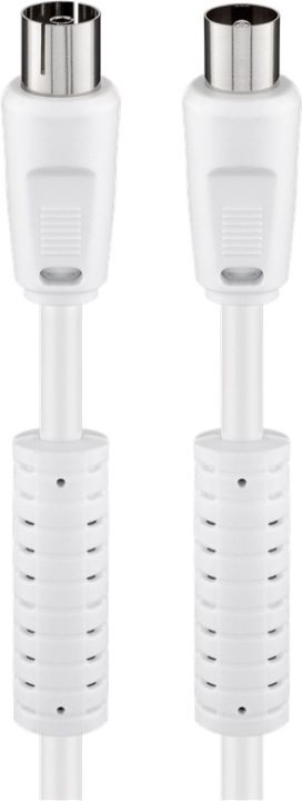 Goobay Antennekabel med ferritt (80 dB), dobbeltskjermet koaksialplugg > koaksialplugg (helskjermet), 2,5 m