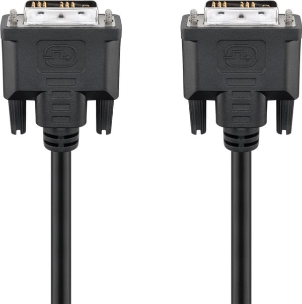 Goobay DVI-D Full HD-kabel Single Link, forniklet DVI-D-stik enkelt link (18 + 1 ben) > DVI-D-stik enkelt link (18 + 1 ben), 2 m