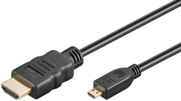 Goobay Høyhastighets HDMI™-kabel med Ethernet (Micro, 4K @ 60 Hz) HDMI™-kontakt (type A) > HDMI™ Micro-kontakt (type D), 5 m Goobay Høyhastighets HDMI™-kabel med Ethernet (Micro, 4K @ 60 Hz) HDMI™-kontakt (type A) > HDMI™ Micro-kontakt (type D), 5 m