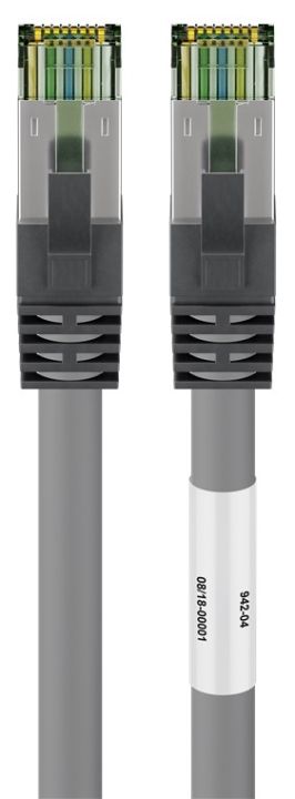 Goobay CAT 8.1 Patchkabel, S/FTP (PiMF), grå 99,9 % iltfri kobberleder (OFC), AWG 24, halogenfri kabelkappe (LSZH), 3 m