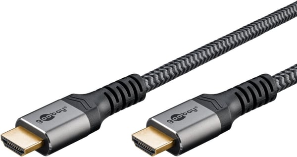 Goobay Højhastigheds HDMI™-kabel med Ethernet, 2 m, Sharkskin Grey HDMI™ stik (type A) > HDMI™ stik (type A)