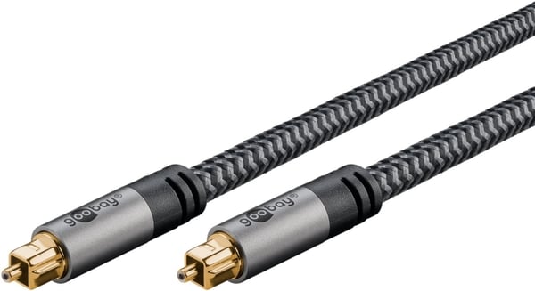 Goobay TOSLINK-kabel, 5 m, Sharkskin Grey Toslink-hanstik > Toslink-hanstik