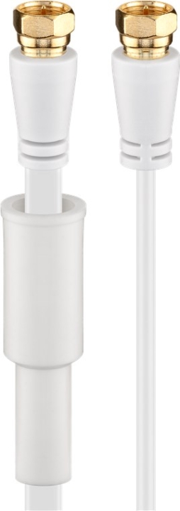 Goobay Fladt SAT-antennekabel (80 dB), dobbelt afskærmet, vejrbeskyttet guldbelagt, F-stik > F-stik (fuldt afskærmet), 7.5 m