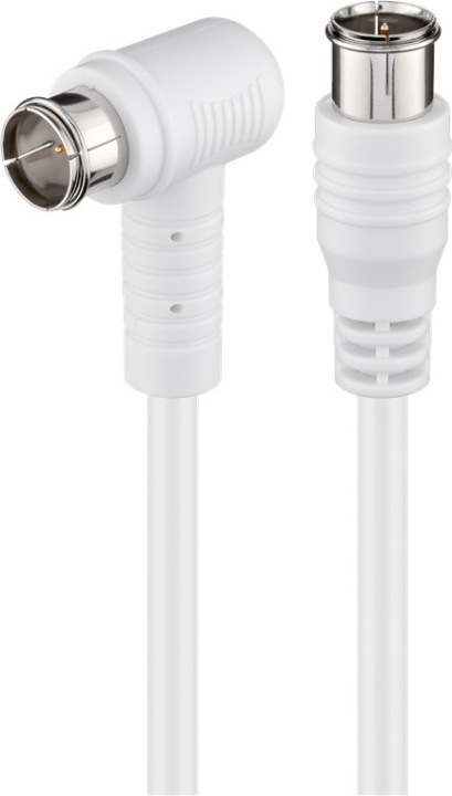 Goobay Vinklad SAT-antennkabel (80 dB), dubbelskärmad F-plugg (quick) > F-plugg (quick) 90° (helt avskärmad)