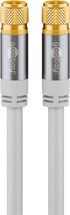 Goobay SAT-antennekabel (135 dB), 4 x skjermet gullbelagt, F-plugg > F-plugg, 3 m