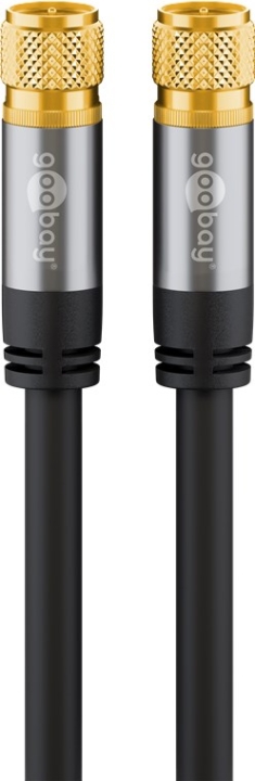 Goobay SAT-antennekabel (135 dB), 4x afskærmet guldbelagt, F-stik > F-stik, 10 m Goobay SAT-antennekabel (135 dB), 4x afskærmet guldbelagt, F-stik > F-stik, 10 m