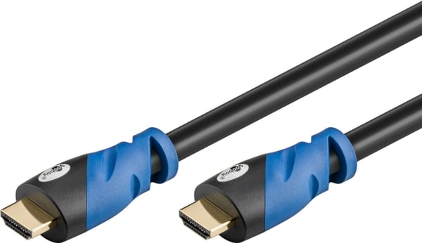 Goobay Premium høyhastighets HDMI™-kabel med Ethernet, sertifisert HDMI™-kontakt (type A) > HDMI™-kontakt (type A), 0,5 m