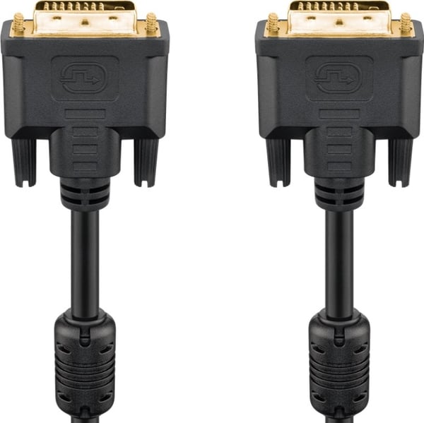 Goobay DVI-D Full HD-kabel Dual Link, gullbelagt DVI-D-kontakt Dual Link (24+1 Pin) > DVI-D-kontakt Dual Link (24+1 Pin), 3 m