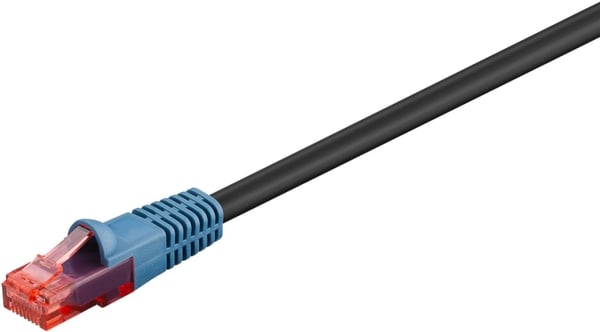 Goobay CAT 6 utendørs patchkabel, U/UTP, svart kobberbelagt aluminiumsleder (CCA), dobbel yttermantel (PE), 40 m