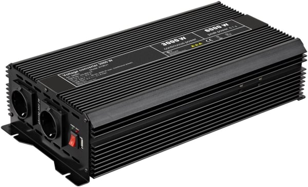 Goobay Spenningsomformer DC/AC (12 V - 230 V/3000 W) USB konverterer 12 V DC til 230 V AC