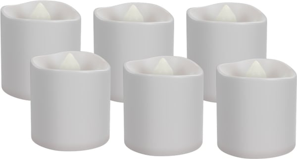 Goobay Uppsättning med 6 LED-värmeljus ljusuppsättning med fjärrkontroll, för inomhusbruk (IP20), varmvitt (2700 K), laddning via USB