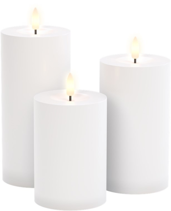 Goobay Set med 3 LED-ljus "Outdoor" med 10-knappars fjärrkontroll, för inomhus- och utomhusbruk (IP44), varmvitt (3000 K), batteridrift