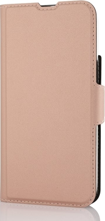 Wave BookCase beskyttelsesveske, kompatibel med MagSafe, iPhone 15, rosa gull.