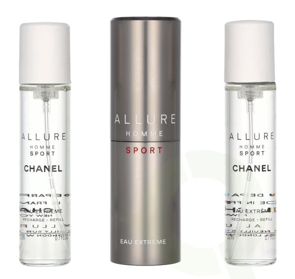 Chanel Allure Homme Sport Eau Extreme Giftset 60 ml Travel Spray Edp Spray 20ml/2x Refill Edp 20ml - Twist and Spray