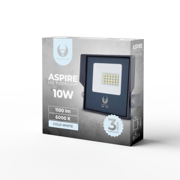 Forever Light ASPIRE - LED-flomlys, 10W 6000K 1100lm 230V Forever Light