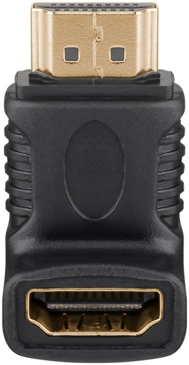 Goobay HDMI™-vinkeladapter, Guldpläterad (4K @ 60 Hz) HDMI™-uttag (typ A) > HDMI™ kontakt (typ A) 270 °
