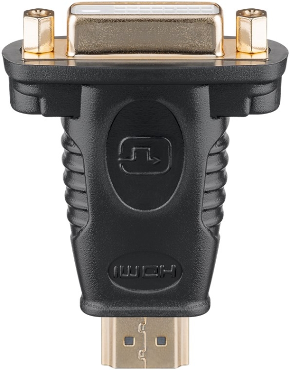 Goobay HDMI™/DVI-D-adapter, Guldpläterad HDMI™-kontakt (typ A) > DVI-D-uttag Dual-Link (24+1 poler)