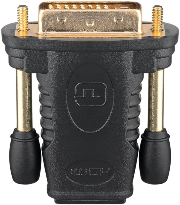 Goobay HDMI™/DVI-D-adapter, Guldpläterad HDMI™-uttag (typ A) > DVI-D-kontakt Dual Link (24 + 1 pin)