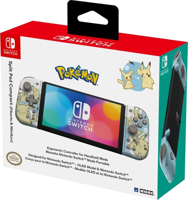 Hori Split Pad Compact -spelkontroll, Pikachu, Switch / Switch OLED