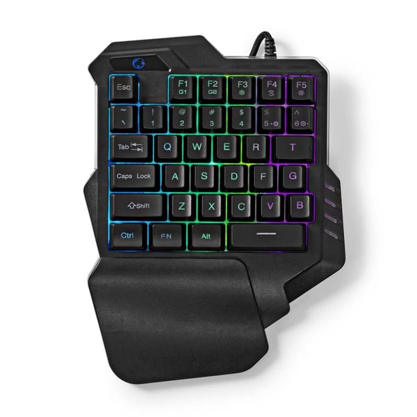 Nedis Wired Gaming Keyboard | USB Type-A | Membrantaster | RGB | Single-Handed | Universell | USB-Strøm | Strømkabel lengde: 1.60 m | Gaming Nedis Wired Gaming Keyboard | USB Type-A | Membrantaster | RGB | Single-Handed | Universell | USB-Strøm | Strømkabel lengde: 1.60 m | Gaming