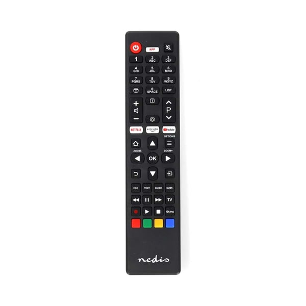 Nedis Utskifting Fjernkontroll | Egnet for: TCL/Thomson | Forprogrammert | 1 Enhet | Amazon Prime / Netflix Knapp / Youtube Knapp | Infrarød | Sort