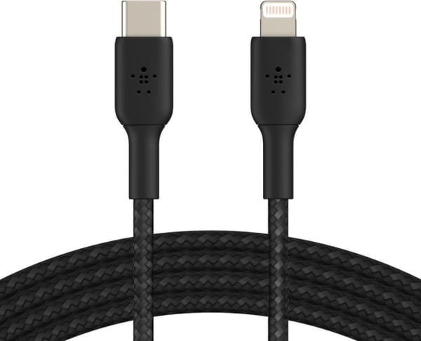 Belkin BOOST CHARGE™ Lightning - USB-C kabel flettet, 2 m, svart